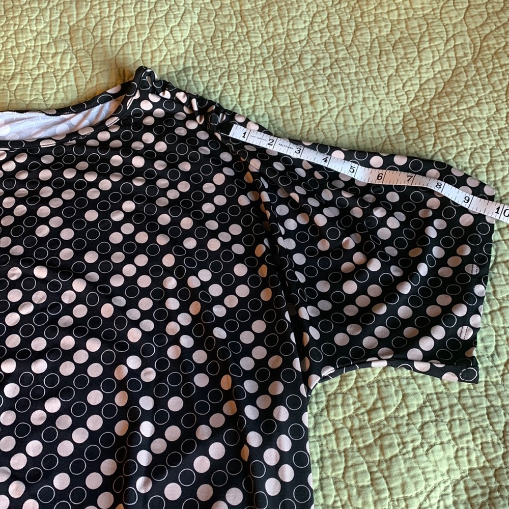 Black and White Polka Dot Tunic Top * 1X - Picture 8 of 11